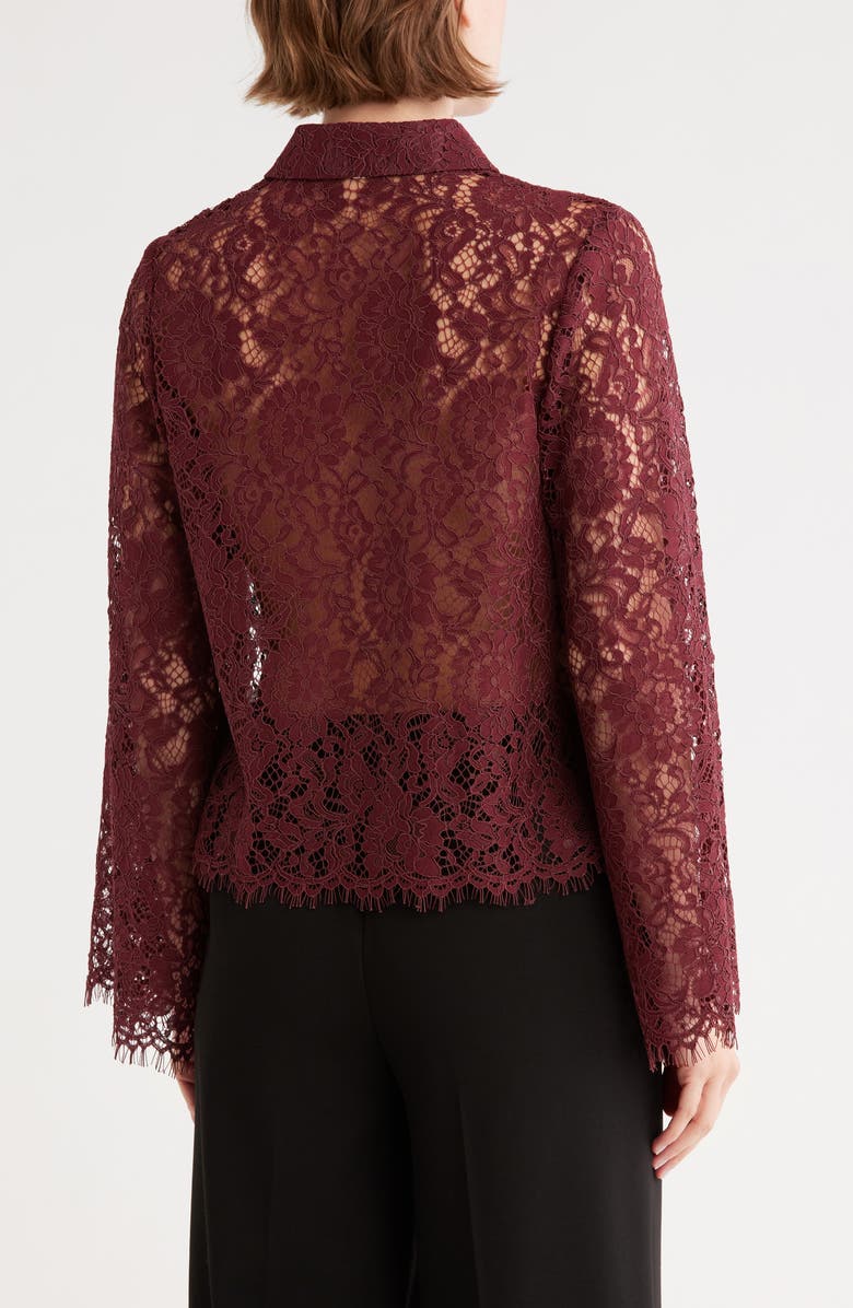 L'AGENCE Carter Long Sleeve Lace Crop Button-Up Shirt, Alternate, color, 