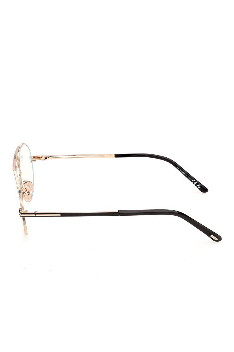 56mm Pilot Optical Glasses, Alternate, color, SHINY ROSE GOLD ROSE GOLD T L