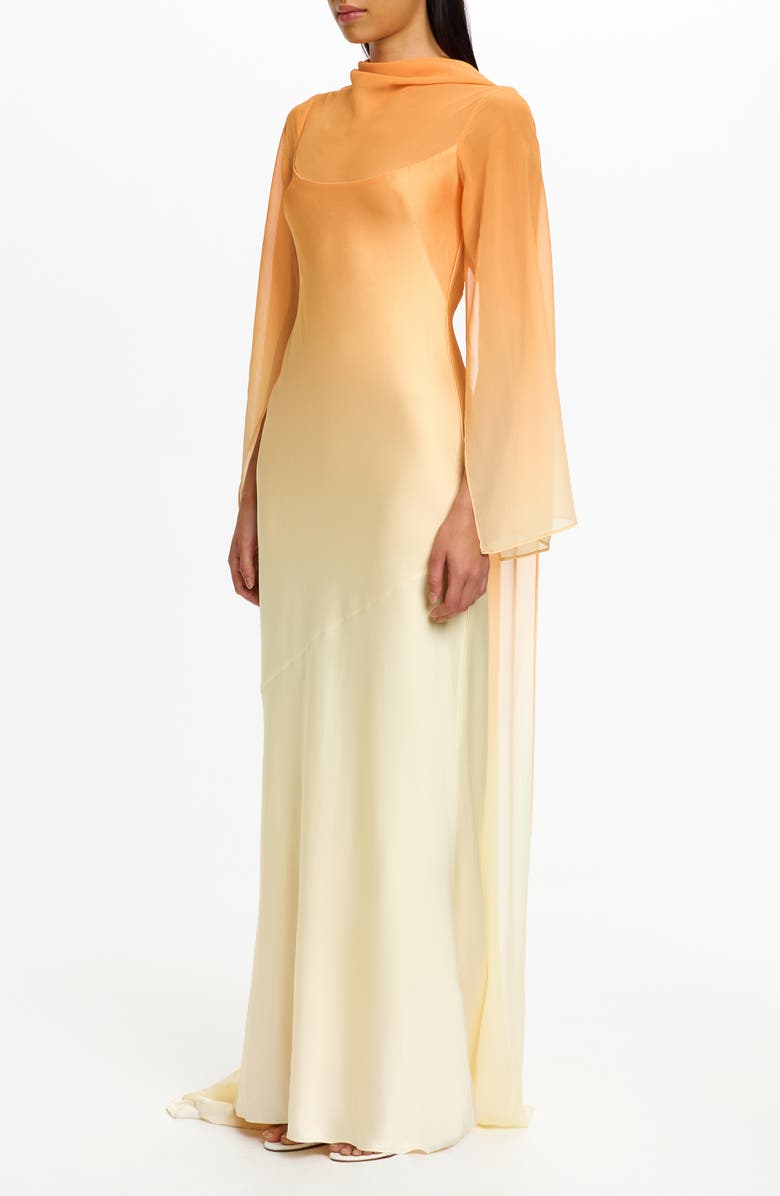 Significant Other Devlyn Ombré Long Sleeve Gown, Alternate, color, Solar Flare