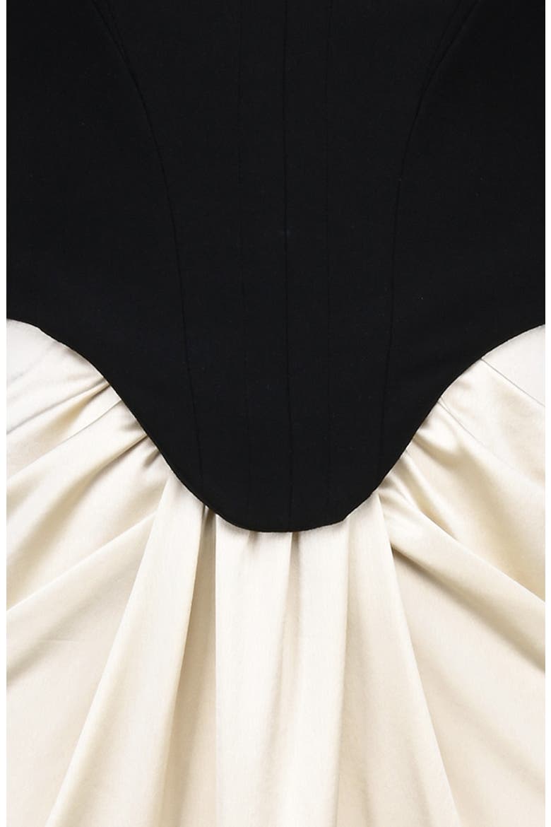 Sorcha Mixed Media Cocktail Dress, Alternate, color, BLACK CHAMPAGNE