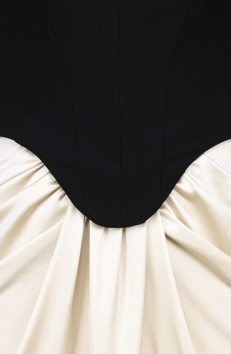 HOUSE OF CB Sorcha Mixed Media Cocktail Dress, Alternate, color, Black Champagne