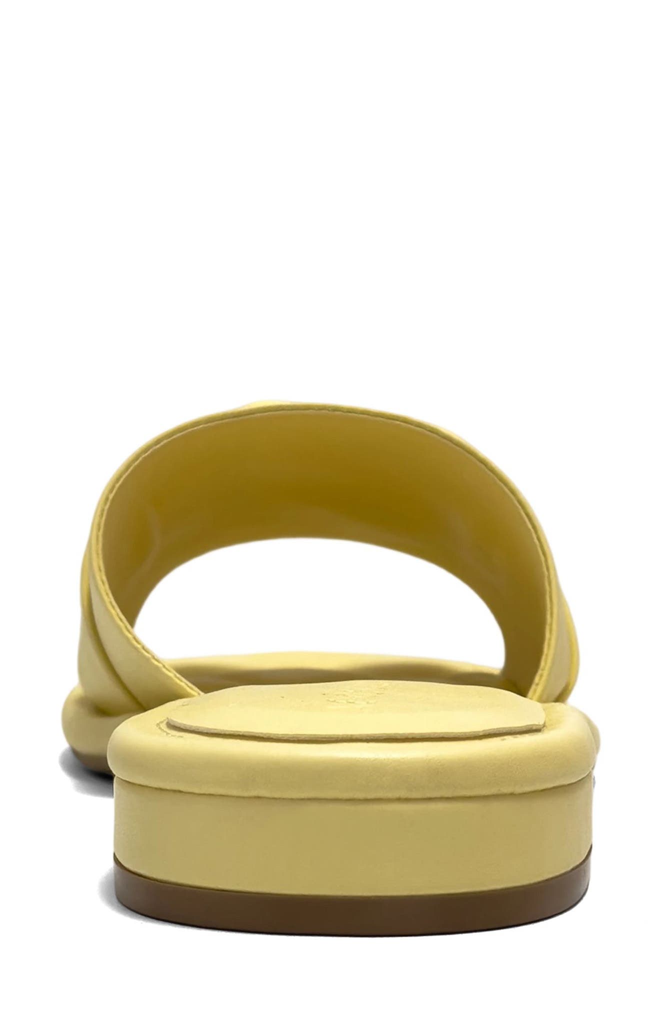 Big Charm Link Slide Sandal, Alternate, color, YELLOW FAUX NAPPA