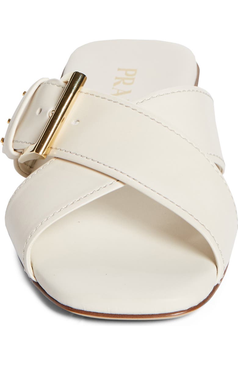 Prada Square Toe Flat Sandal, Alternate, color, Talco