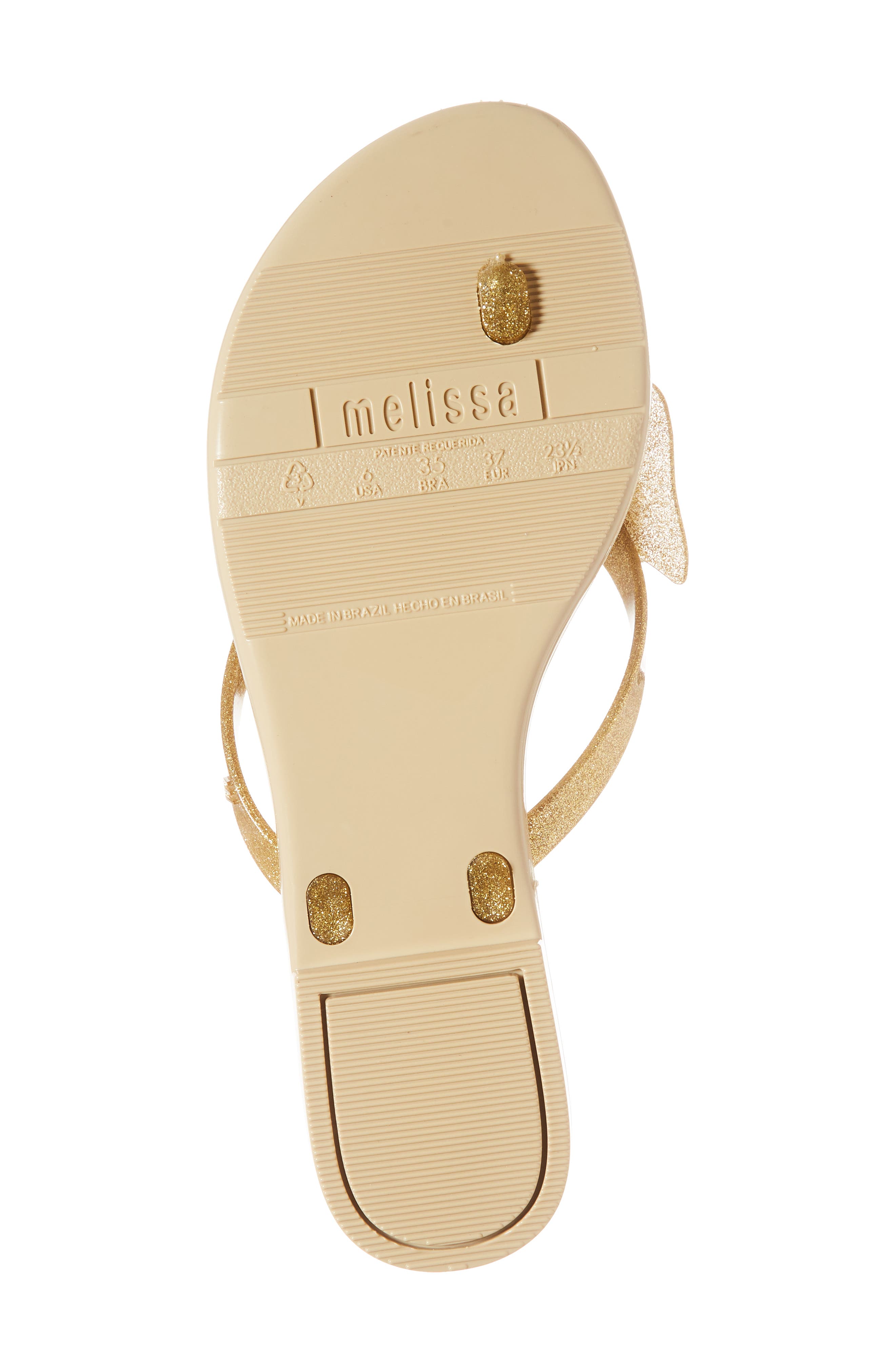Harmonic Bow XIII Flip Flop, Alternate, color, BRIGHT GOLD SPARKLY