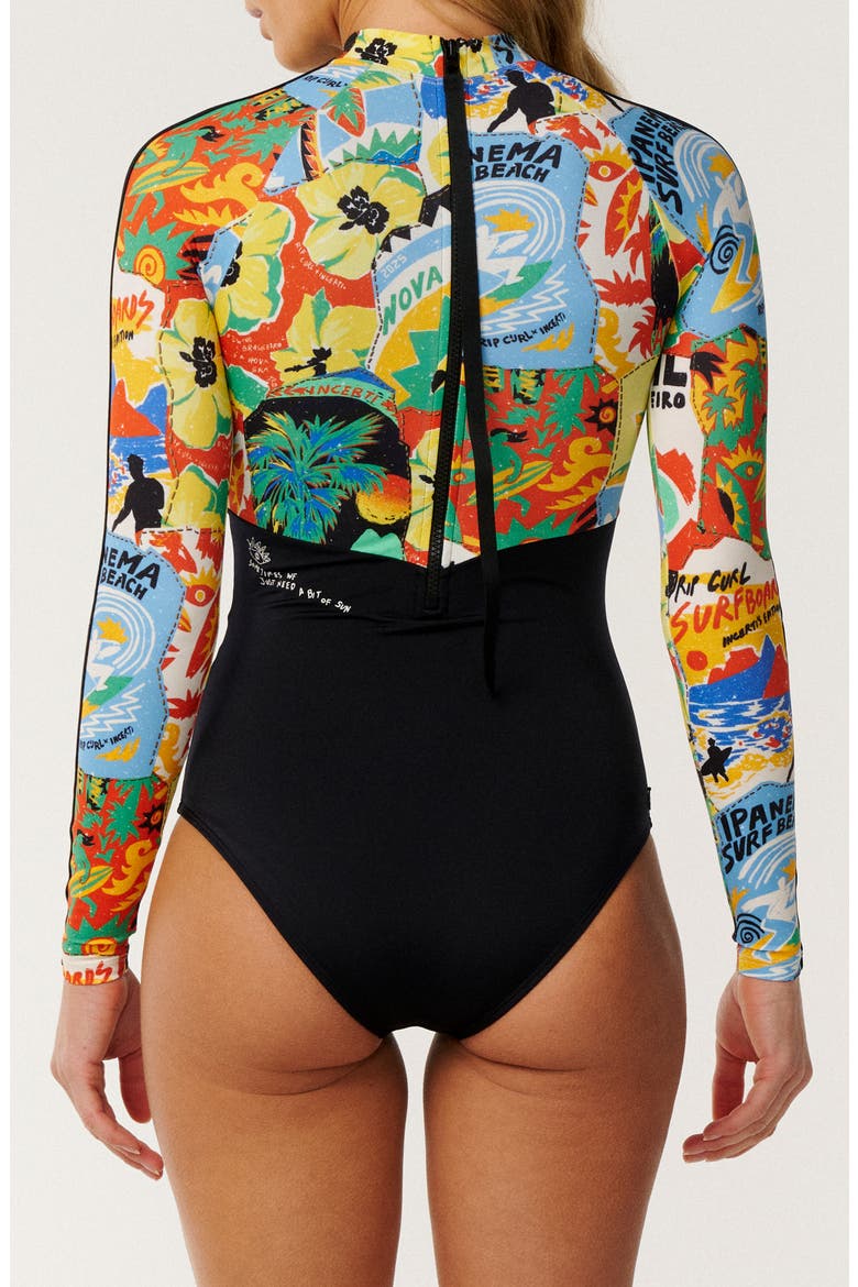 Nova Era UPF 50+ Long Sleeve One-Piece Swimsuit, Alternate, color, MULTI