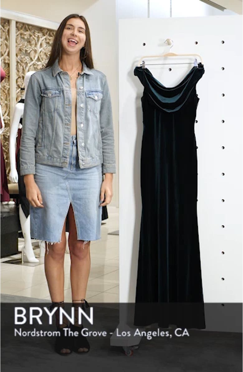 Cowl Neck Velvet Gown, sales video thumbnail