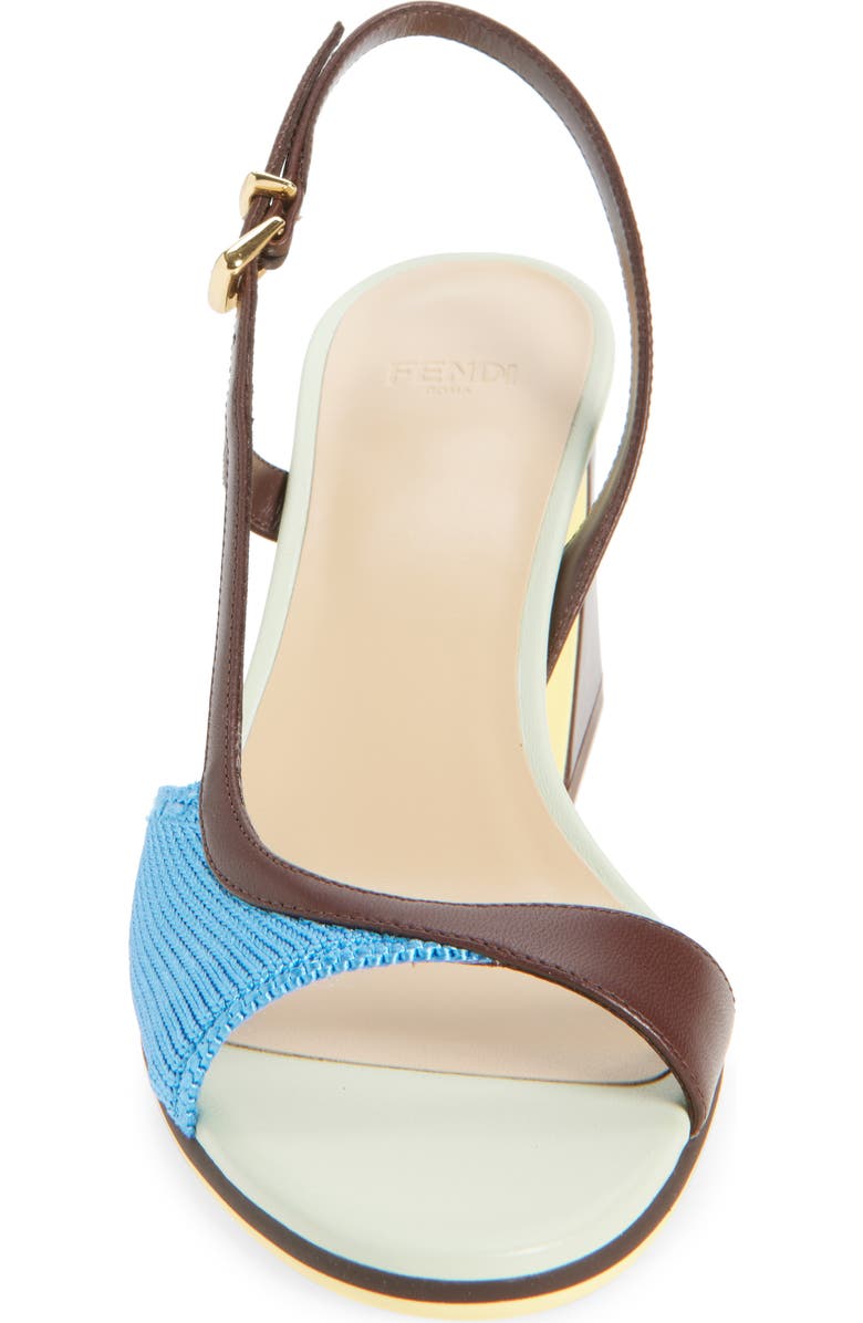 Fendi Arco Slingback Sandal, Alternate, color, Blue Carta Zucch Mahogany