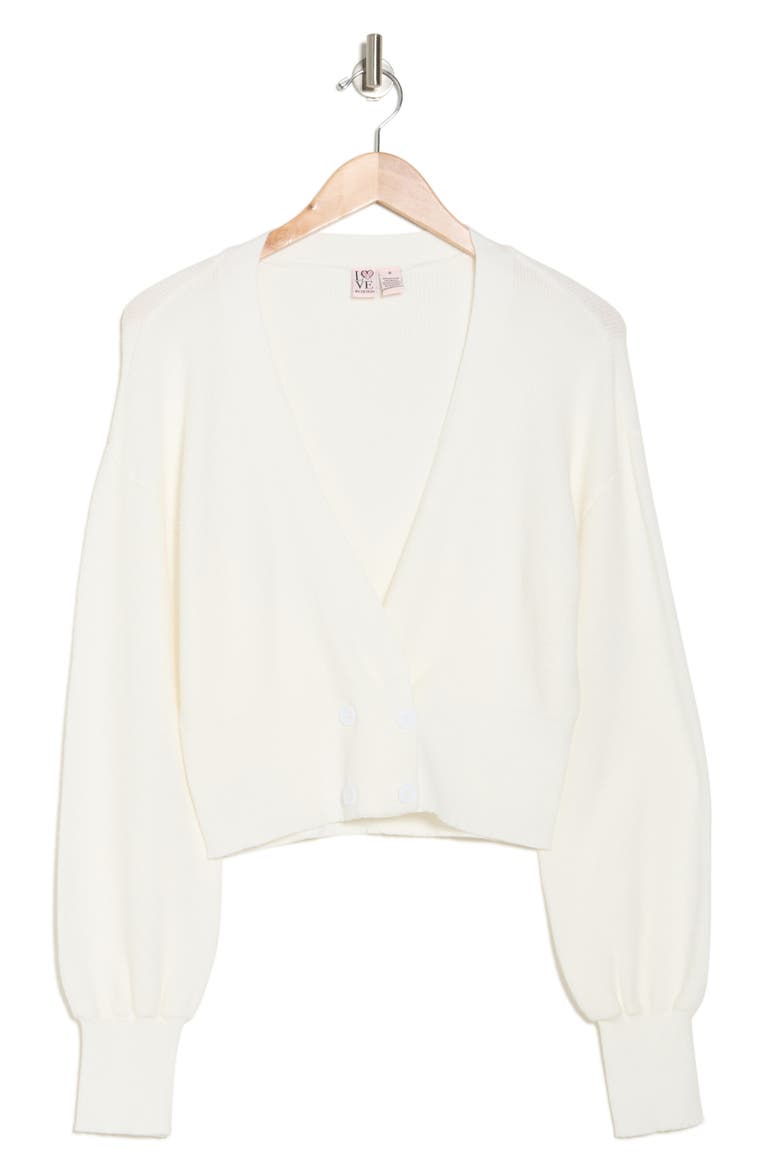 Juliet Double Breasted Crop Cardigan, Alternate, color, GARDENIA