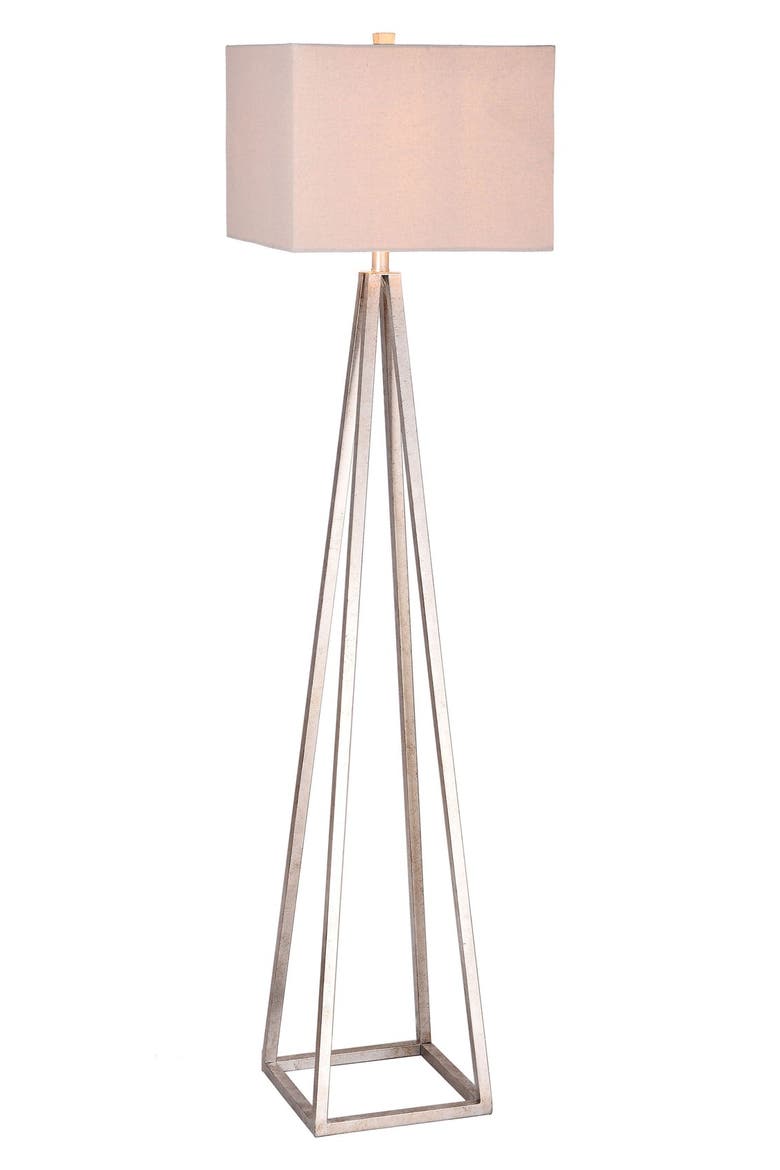 JAlexander Carrie Open Caged Metal Floor Lamp, Main, color, SILVER
