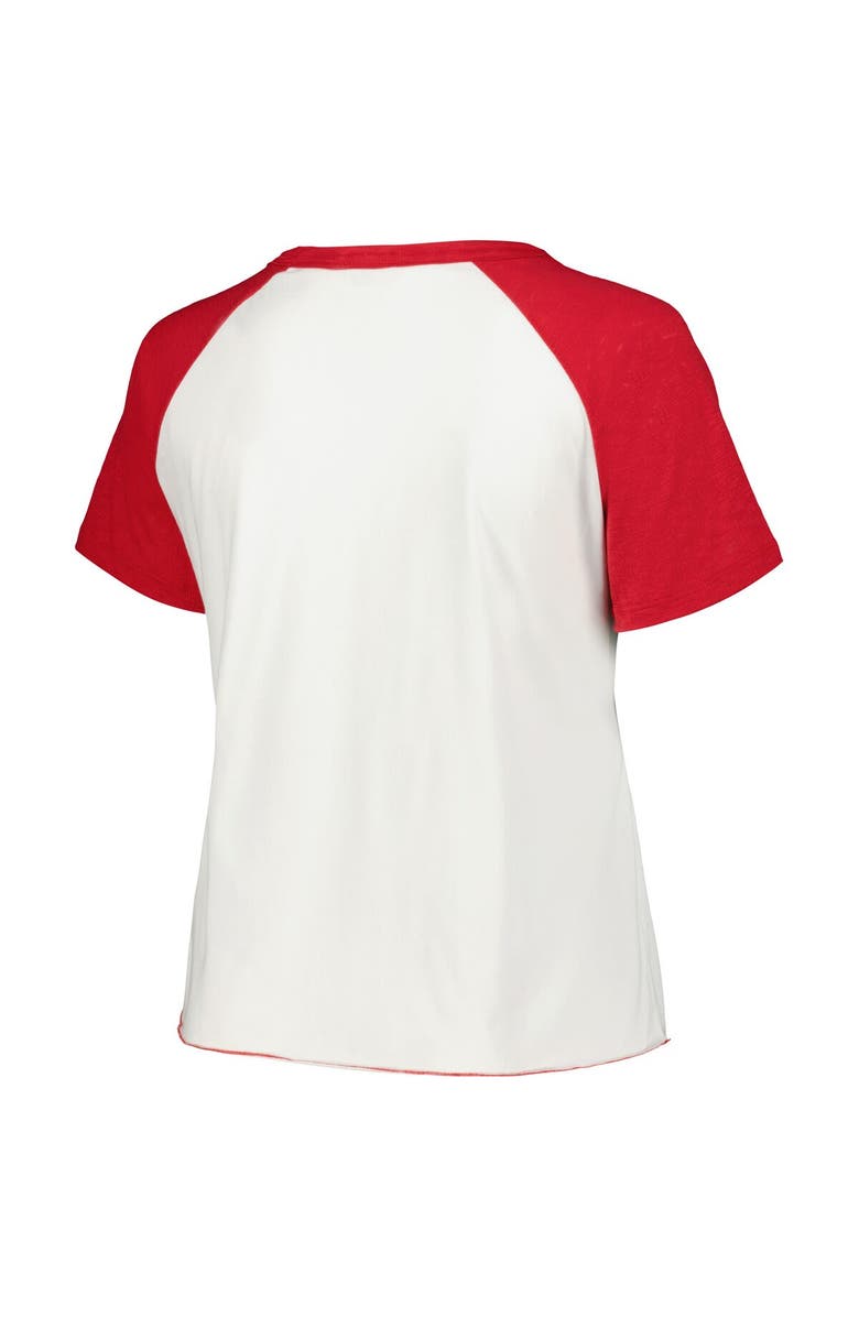 SOFT AS A GRAPE Women's Soft as a Grape White St. Louis Cardinals Plus Size Baseball Raglan T-Shirt, Alternate, color,