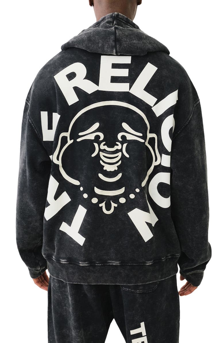 True Religion Mineral Wash Logo Graphic Hoodie, Alternate, color, 