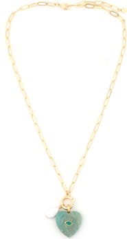 Panacea Amazonite & Freshwater Pearl Pendant Necklace