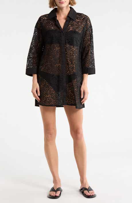 BOHO ME Lace Front Cover-Up Shirt
