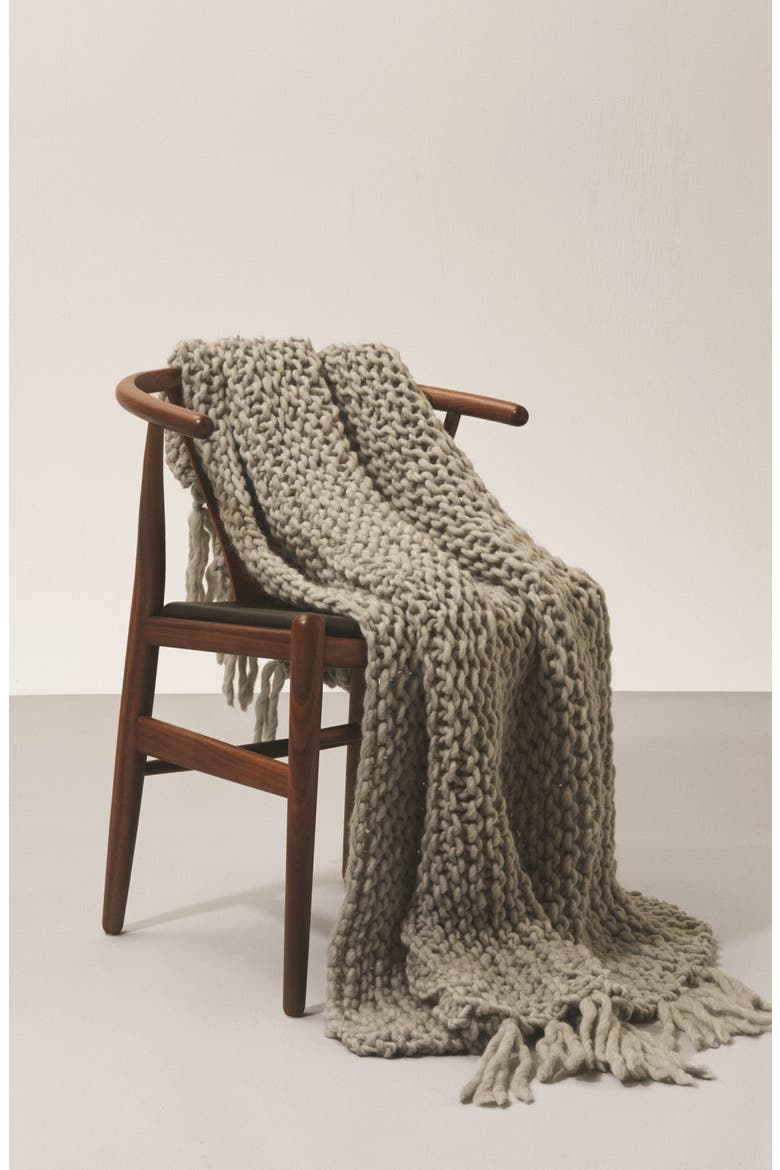 Lil' Take Me Home Throw Blanket Knitting Kit, Alternate, color, ROCKY GREY