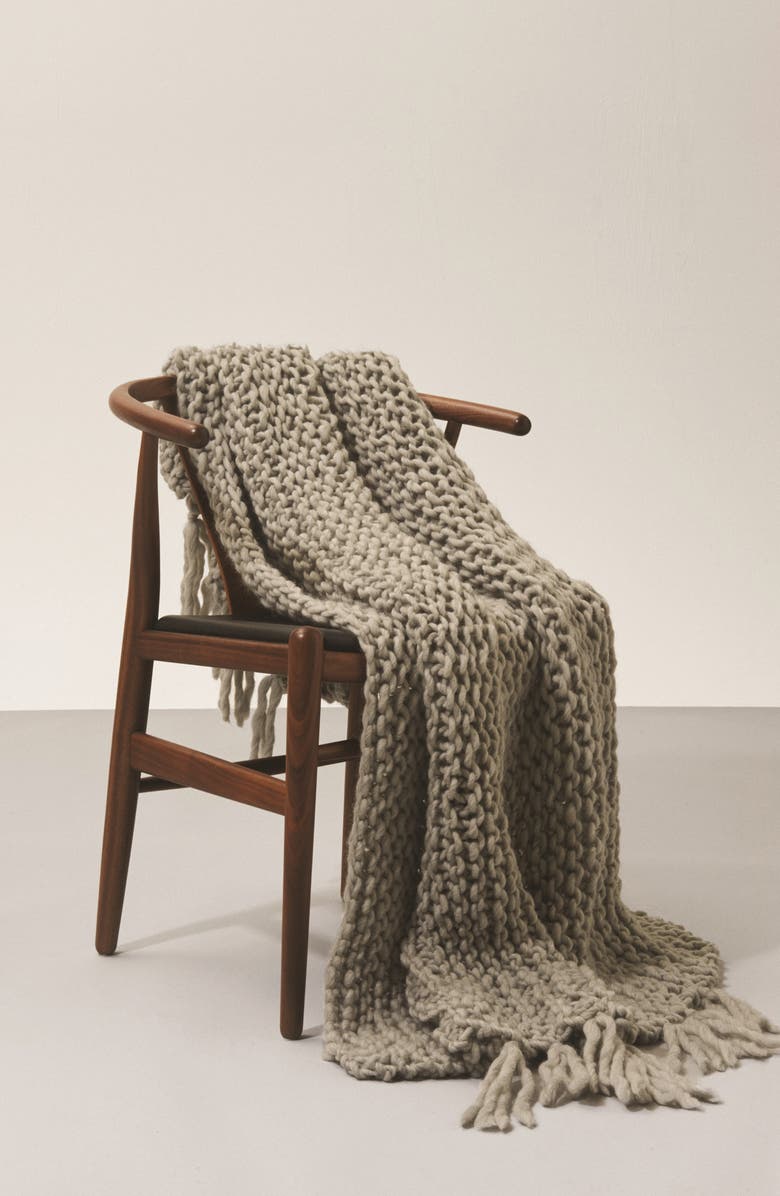 Wool and the Gang Lil' Take Me Home Throw Blanket Knitting Kit, Alternate, color, 