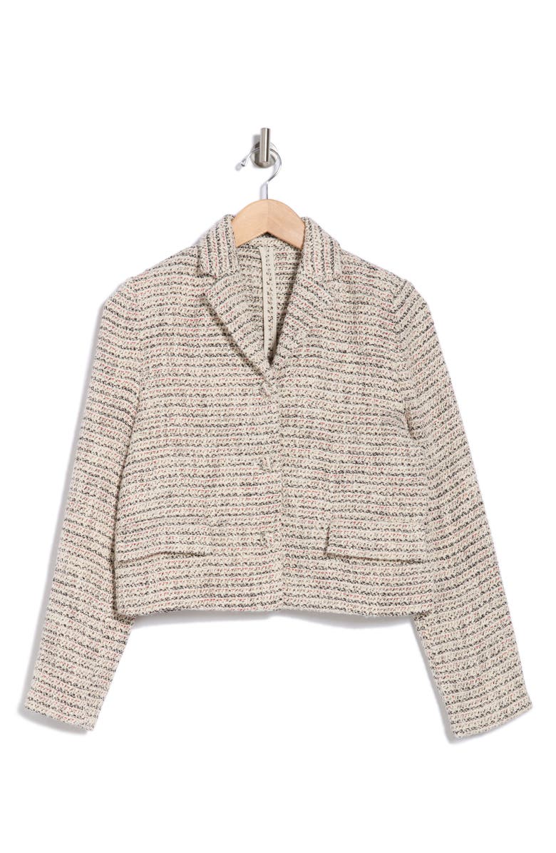 Amanda & Chelsea Bouclé Jacket, Alternate, color, Ivory/ Red/ Black Multi