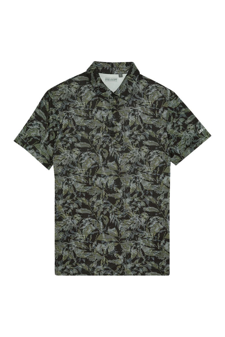 Golf Digital Floral Polo Shirt, Alternate, color, Jet Black