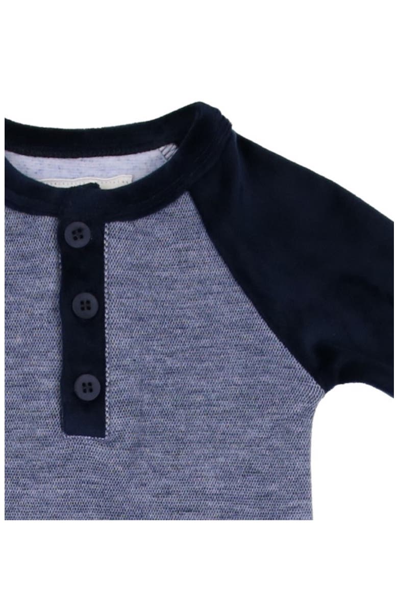 Velour Henley Top & Leggings Set, Alternate, color, NAVY