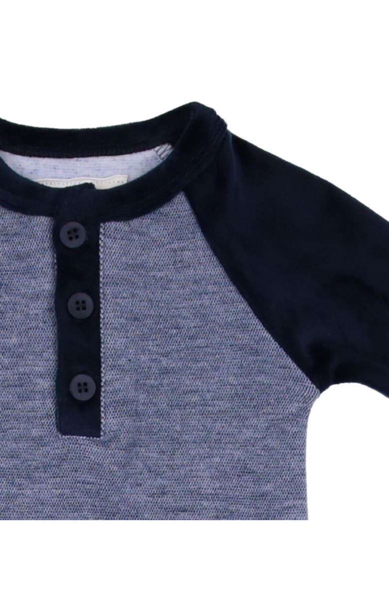Manière Kids' Velour Henley & Pants Set, Alternate, color, Navy