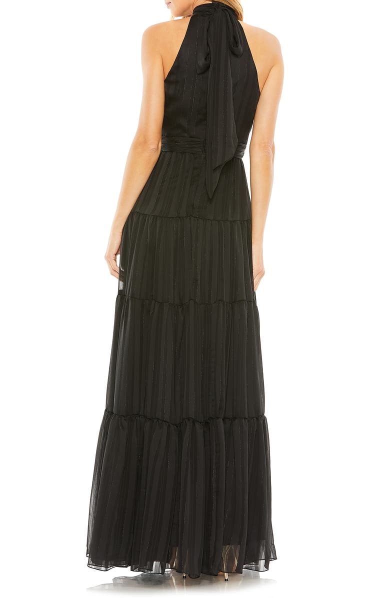 Mac Duggal Bow Back Tiered A-Line Gown, Alternate, color,