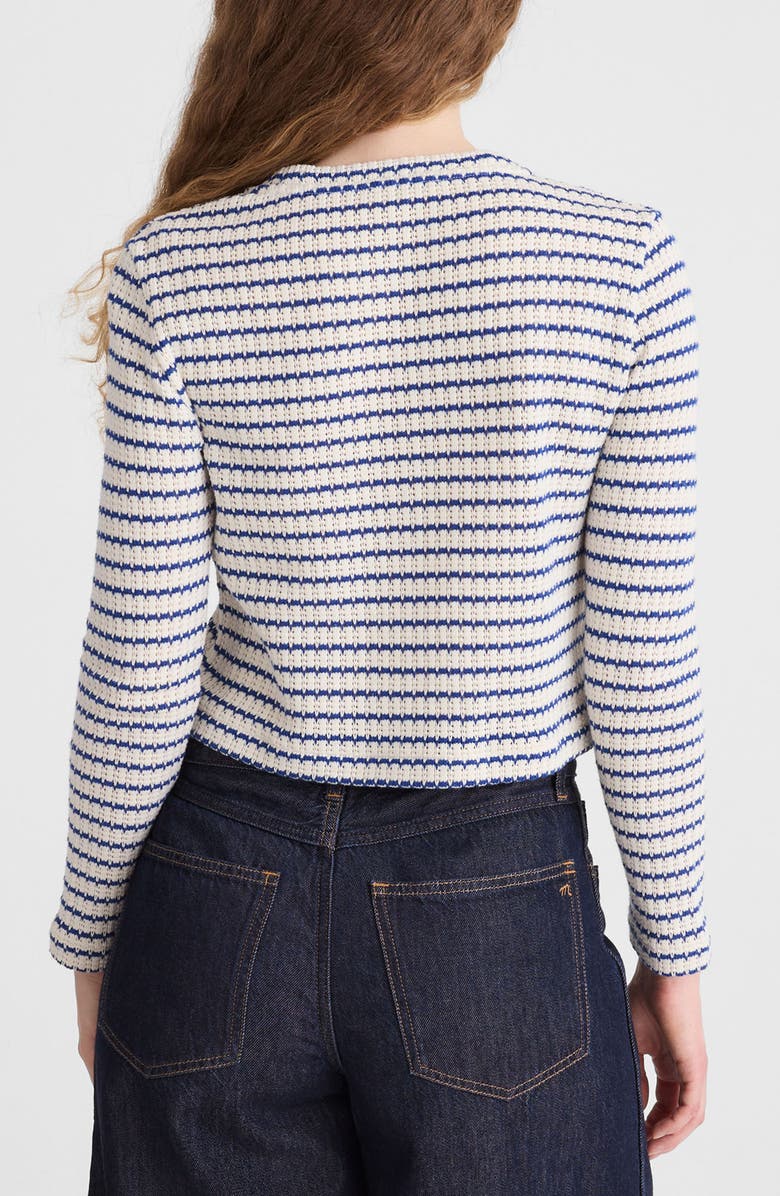Madewell Textured Knit Button Front Cardigan, Alternate, color, Tuck Stitch Stripe