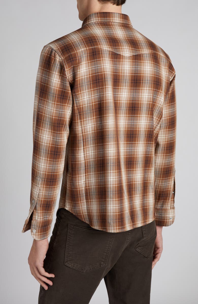 TOM FORD Grand Check Western Shirt, Alternate, color, Brown Combo Brown/ White