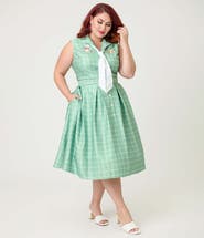 Unique Vintage Plus Size 1950s Edith Swing Dress