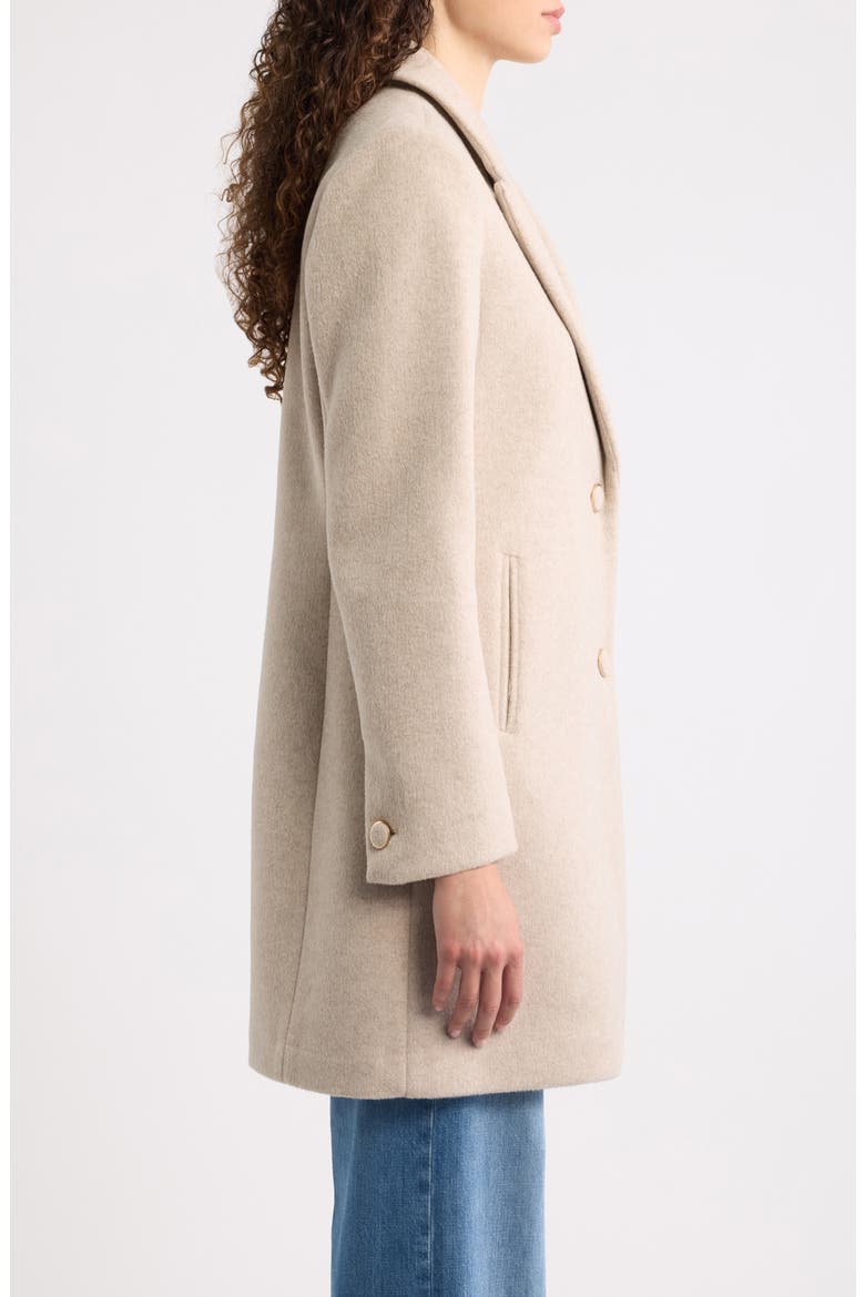 Notched Lapel Reefer Coat, Alternate, color, OATMEAL