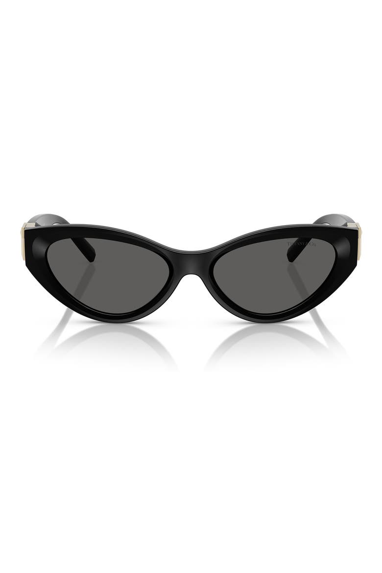 54mm Oval Sunglasses, Main, color, BLACK