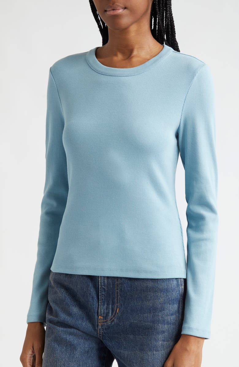 Veronica Beard Pruitt Long Sleeve Cotton T-Shirt, Alternate, color, 