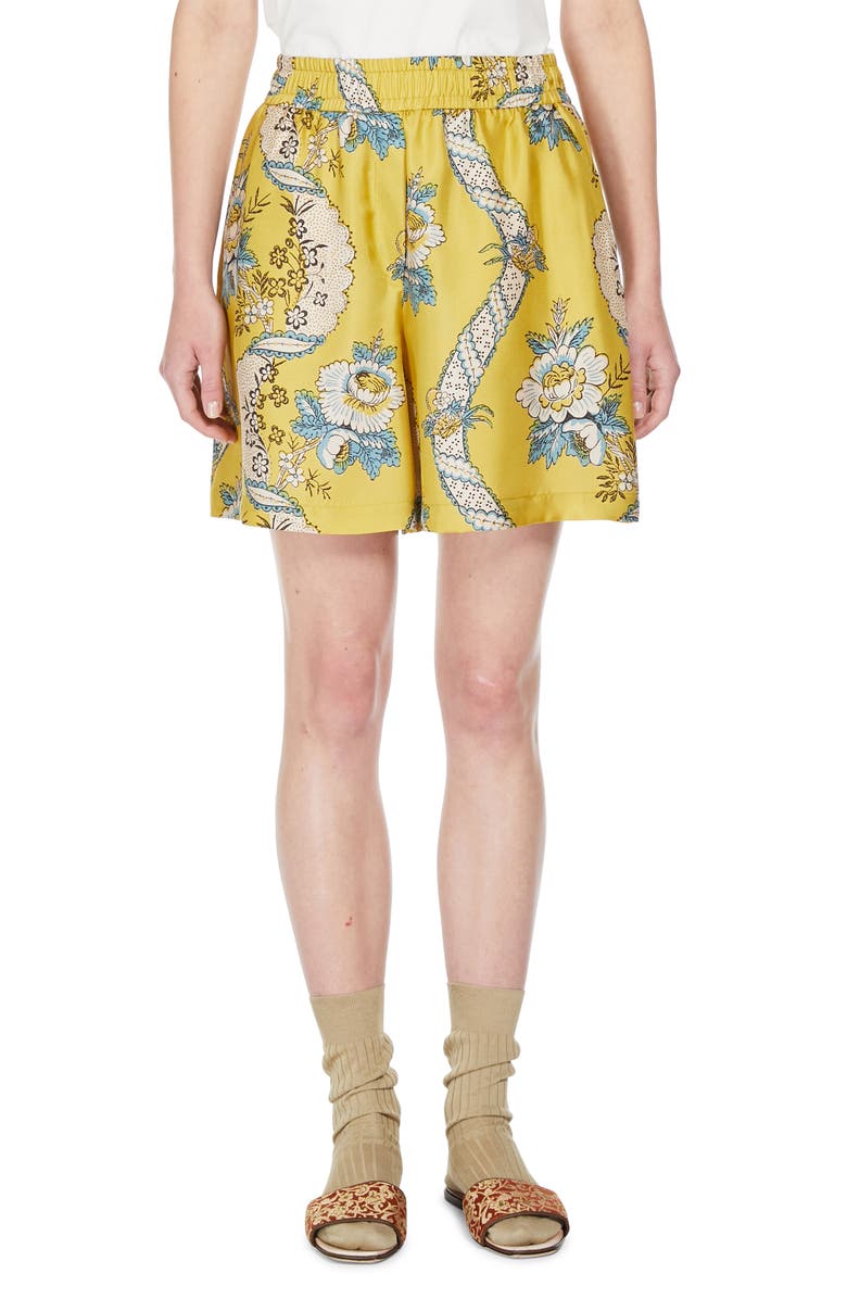 Weekend Max Mara Tracia Floral Silk Shorts, Main, color, 
