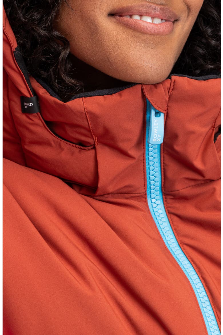 x Rowley Colorblock Hooded Puffer Jacket, Alternate, color, BURNT HENNA