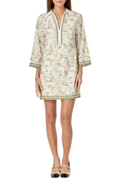 Floral Embroidered Cotton Minidress