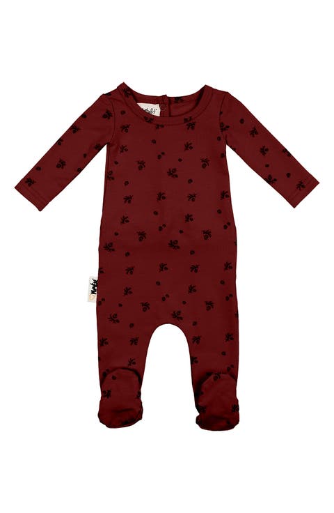 Pine Cone Print Cotton Blend Footie (Baby)