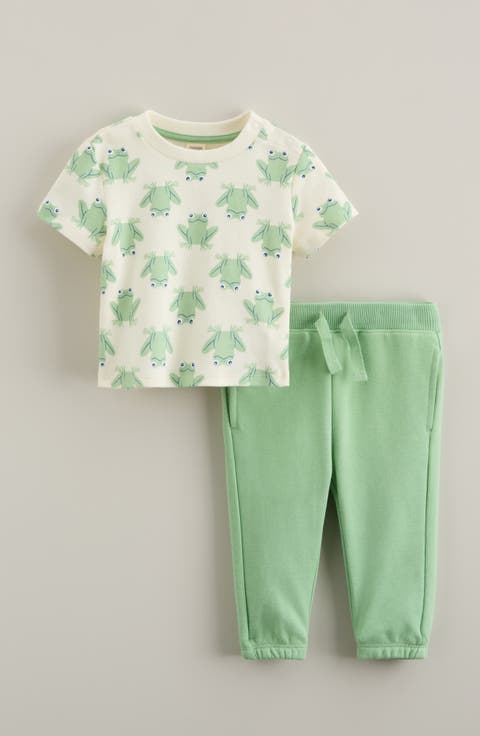 Frog Print T-Shirt & Joggers Set (Baby)