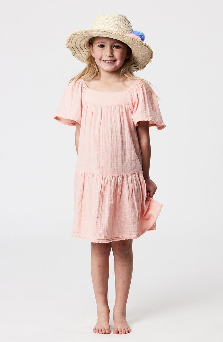 Snapper Rock Kids' Flutter Sleeve Cotton Sundress, Alternate, color, 