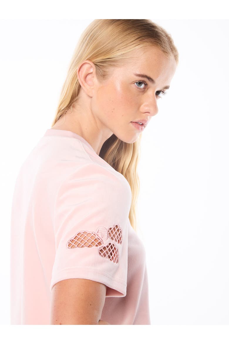 Nuvola Velour Cropped T-Shirt, Alternate, color, BARELY THERE