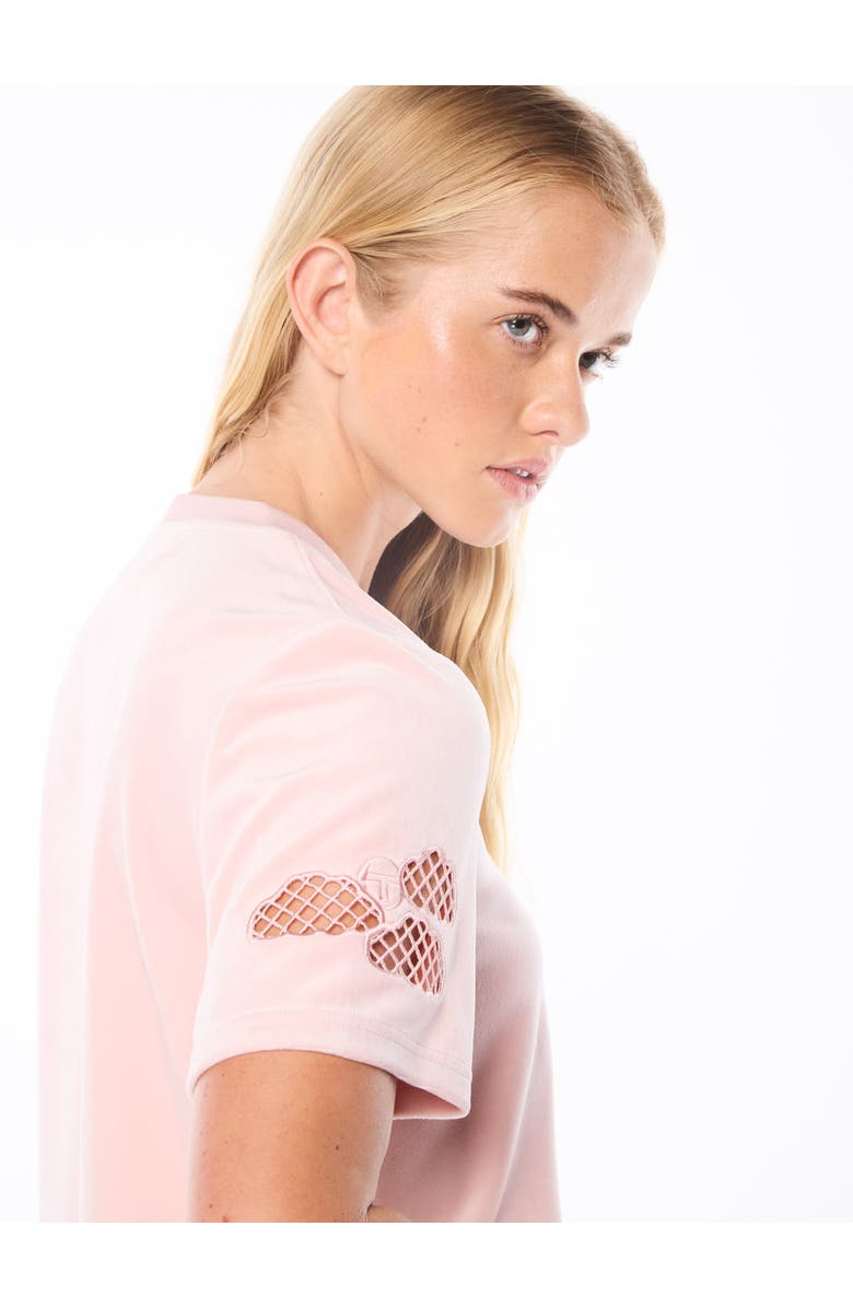 Sergio Tacchini Nuvola Velour Cropped T-shirt, Alternate, color, Barely There