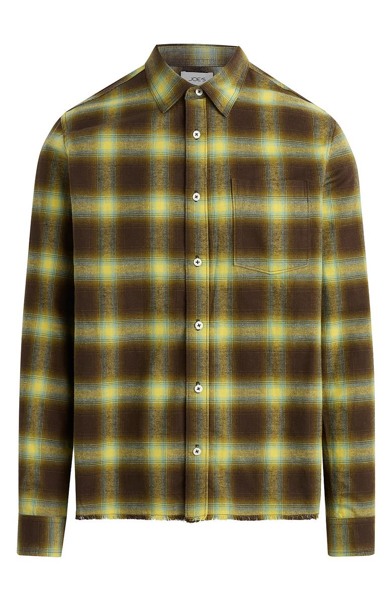Joe's Keanu Ripped Plaid Button-Up Shirt, Alternate, color, Beech Plaid