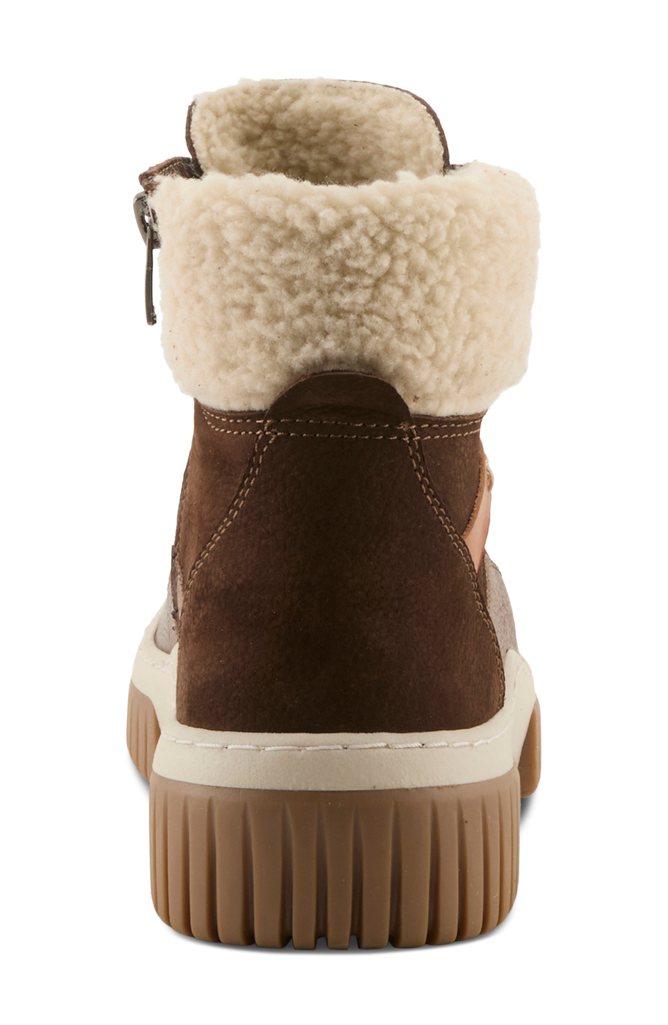 Winterlyn Waterproof Boot with Faux Shearling Trim, Alternate, color, CHOCOLATE NUBUCK
