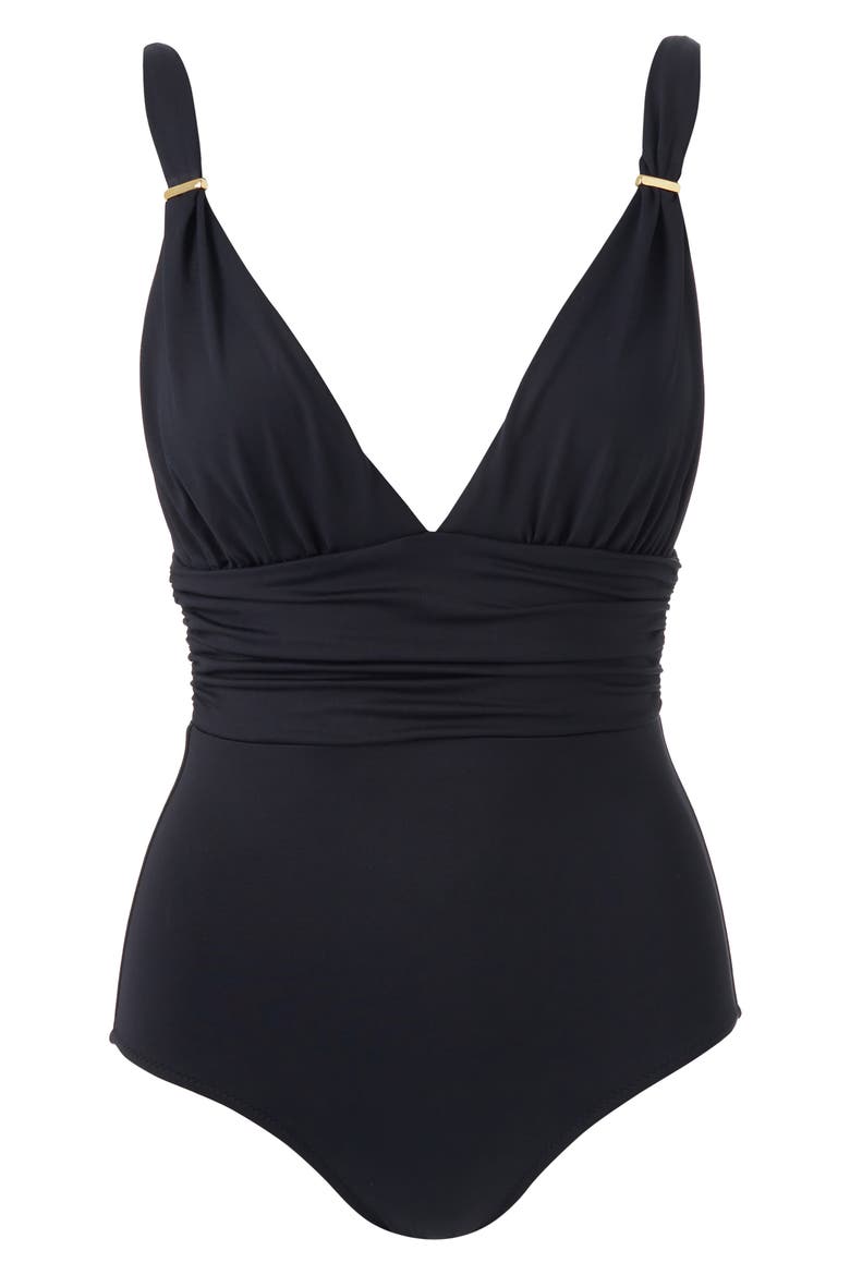Panarea Core One-Piece Swimsuit, Alternate, color, BLACK