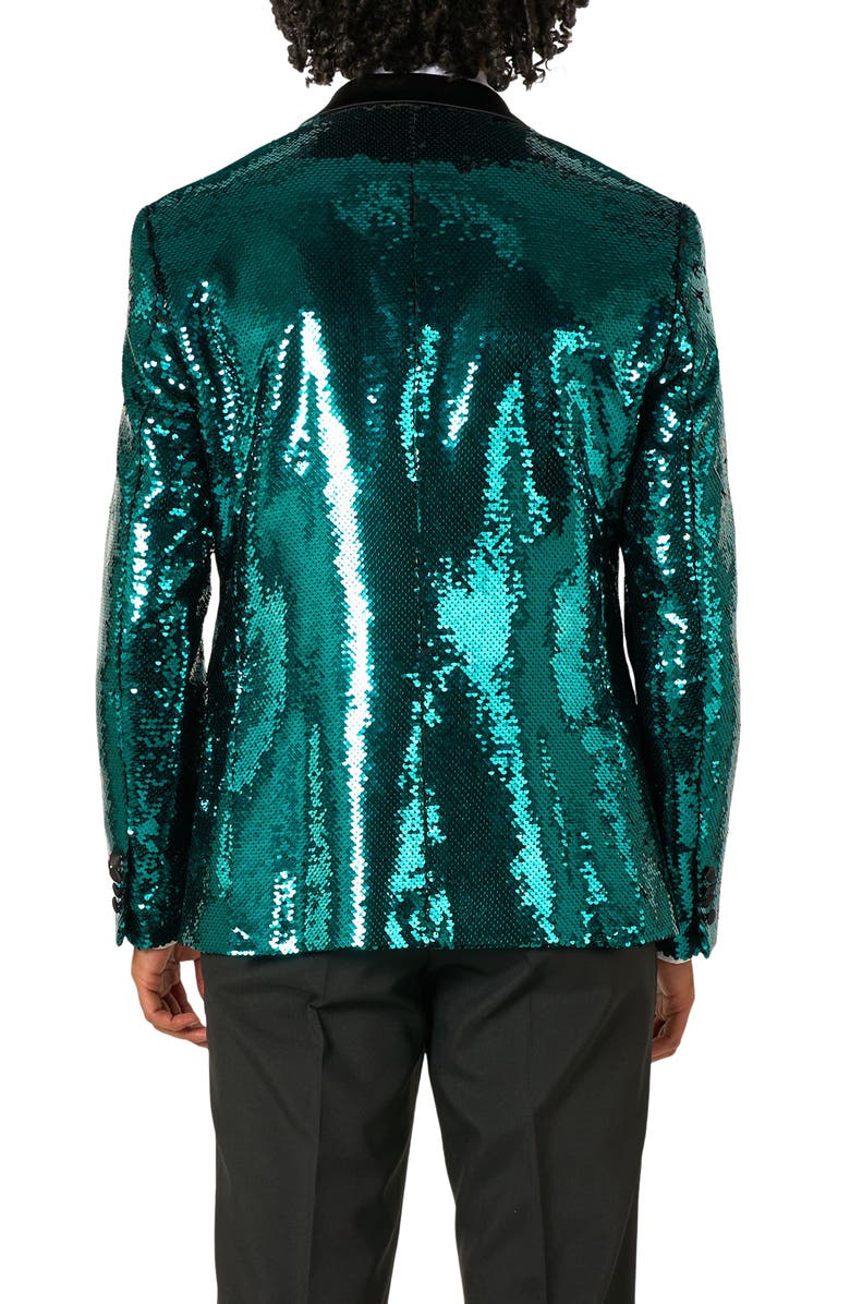 OppoSuits Terrific Teal Sequin Embellished Dinner Jacket, Alternate, color, Turquoise