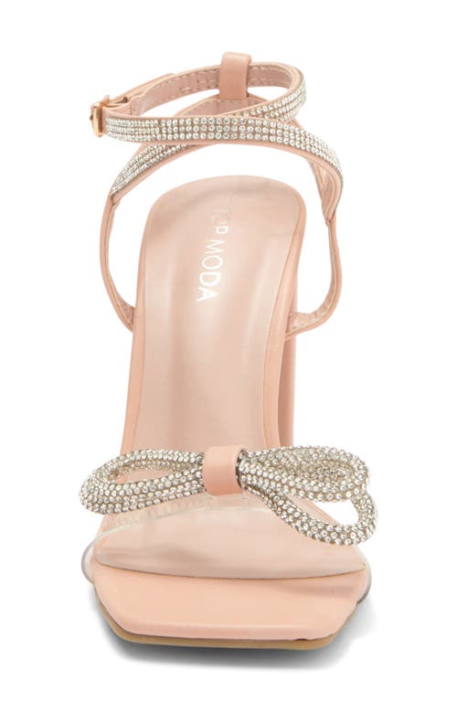 Top Guy Shoes Nile Rhinestone Sandal In Beige Clear