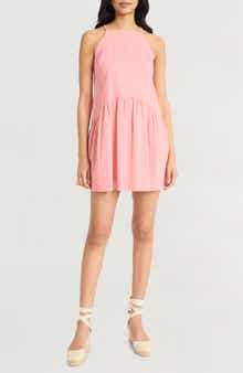 The Good Journey Keyhole Linen Blend Minidress