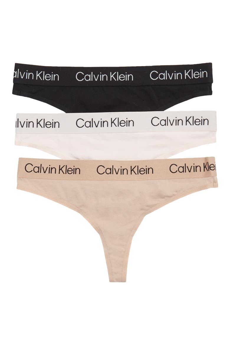 3-Pack Thong, Main, color, BLACK/ NEAUTRAL/BEIGE