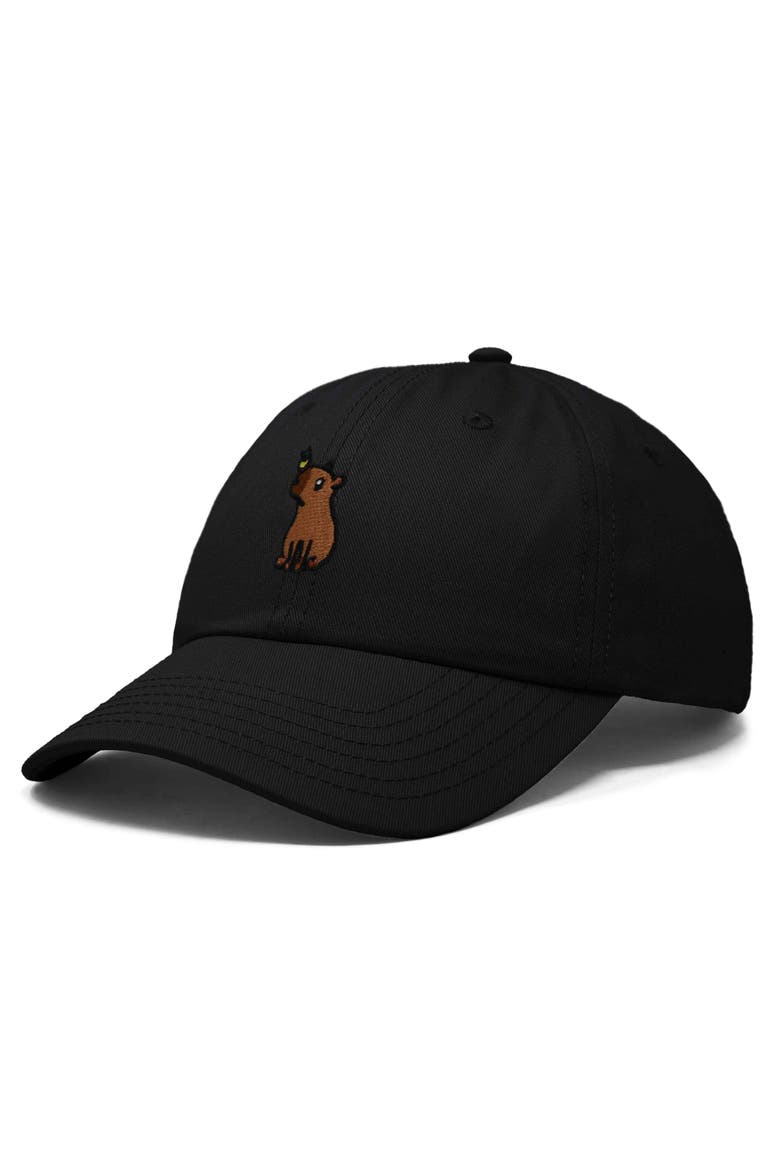 Capybara Embroidered Everyday Hat, Alternate, color, Black