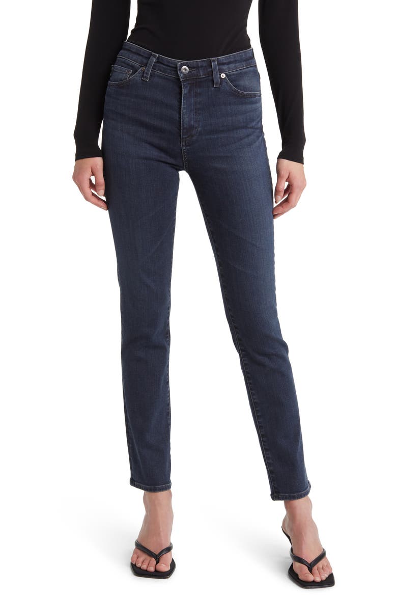 Mari High Waist Stretch Slim Straight Leg Jeans, Main, color, EMPIRE
