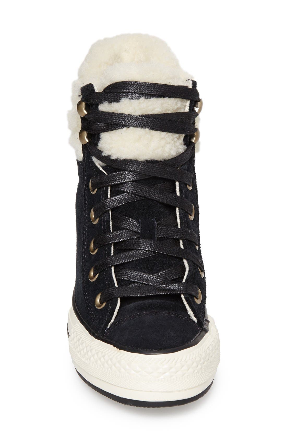 Converse Chuck Taylor<sup>®</sup> All Star<sup>®</sup> Faux Shearling High Top Platform Sneaker, Alternate, color, 