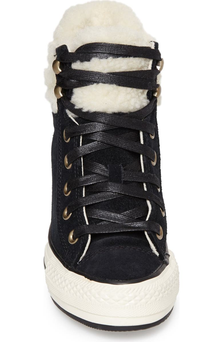 Converse Chuck Taylor<sup>®</sup> All Star<sup>®</sup> Faux Shearling High Top Platform Sneaker, Alternate, color,