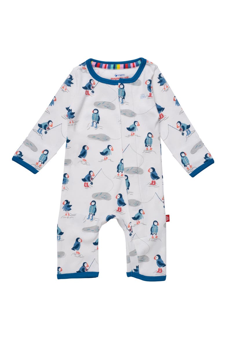 Stud Puffin Organic Cotton Magnetic Coverall, Main, color, PUFFI